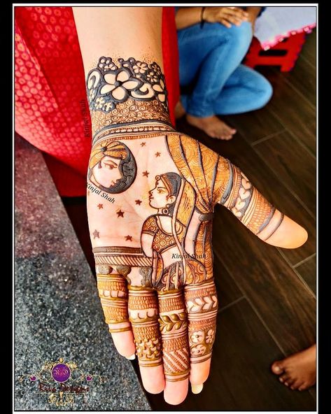 Karwachauth special mehndi design ❤ yay or nay?   Karwa Chauth Mehndi Designs Photos & Inspirations: Latest Mehndi Designs For Karwa Chauth 2018 | Kinjal Shah Karwa Chauth Mehndi, Karva Chauth Mehndi, Karva Chauth Mehndi Designs, Baby Mehndi Design, Rajasthani Mehndi Designs, Indian Mehndi Designs, Modern Mehndi, Mehndi Designs 2018, Karva Chauth