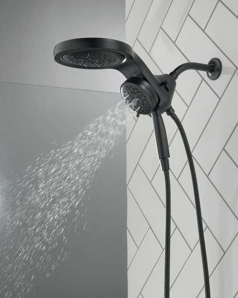 High-Tech Shower Upgrades You Didn't Know Your Bathroom Needed Shower Renovation, Shower Together, Navigation Design, Dual Shower Heads, Delta Faucets, Handheld Shower Head, Bathroom Update, Spray Pattern, Rain Shower Head