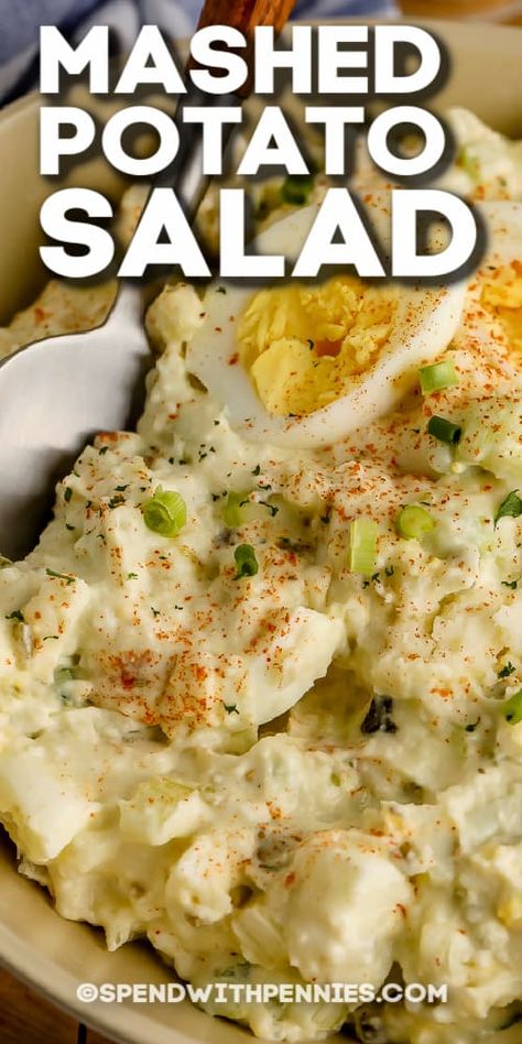 Mashed Potato Salad, Best Potato Salad Recipe, Potato Salad With Egg, Loaded Mashed Potatoes, Instant Mashed Potatoes, Creamy Potato Salad, Shredded Carrots, Sour Cream Recipes, Making Mashed Potatoes