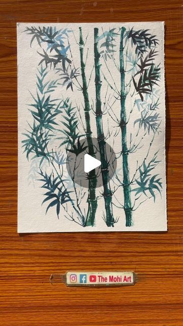 Bamboo Acrylic Painting, Bamboo Landscape Painting, Bamboo Watercolor Painting, Bamboo Tree Watercolor, Bamboo Art Painting, Bamboo Drawing, Bamboo Artwork, Painting Bamboo, Tree Watercolor Painting