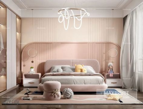 Modern Feminine Bedroom, Childrens Bedrooms Design, Kids Room Bed, Bedroom Design Modern, Unique Bedroom Design, Simple Bedroom Design, Luxury Room Bedroom, Daughter Bedroom, Bedroom Interior Design Luxury