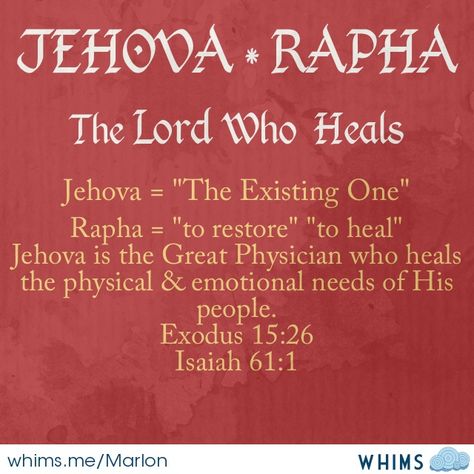 Jehova Rapha Exodus 15 26, Healing Scripture, Healing Scriptures, Ayat Alkitab, Names Of God, Prayers For Healing, Gods Promises, School Lessons, Spiritual Inspiration