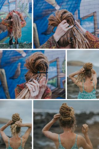 Dreadlock Bun, Dread Care, Stile Hippie Chic, Dread Bun, Rasta Hair, Dreads Care, Hairstyle Updo, Natural Dreads, Long Dreads