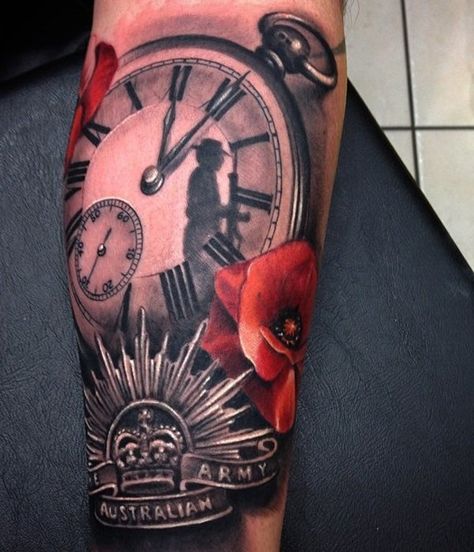 Relistic watch with flower and crown tattoo for man - 100 Awesome Watch Tattoo Designs  <3 <3 Poppy Tattoo Men, Crown Tattoo Design For Women, Military Sleeve Tattoo, Date Tattoo Ideas, Crown Tattoo Men, Tattoo For Man, Shoulder Armor Tattoo, Watch Tattoo Design, Date Tattoo