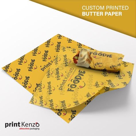 Custom Butter Paper Printed Sheets: Customized printed butter paper for wrapping your products is the perfect addition to any branded packaging solution having your logo and brand name. To support start ups and small businesses, we can offer low minimum order quantities. Get special discounted prices for logo stickers as well. Delivering all across Pakistan For placing order please inbox or WhatsApp us on . 03064349653 with your requirement Butter Paper, Logo Stickers, Lahore Pakistan, Branded Packaging, Printed Sheets, Printing Company, Start Ups, Packaging Solutions, Print Packaging