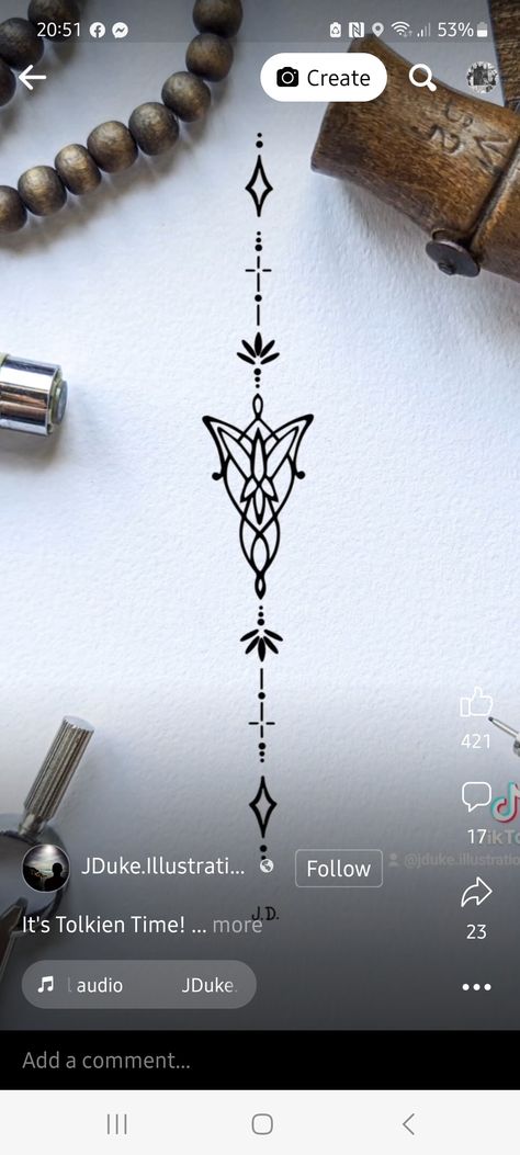 Lord Of The Rings Necklace Tattoo, Always In Elvish Tattoo, Arwen Star Tattoo, Lotr Arwen Necklace Tattoo, Elvish Spine Tattoo, Lothlorien Leaf Tattoo, Lord Of The Rings Line Tattoo, Arwen Tattoo Lotr, Elven Star Tattoo