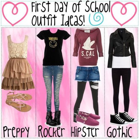 First Day of School Outfit Ideas | Middle School Outfits ... Back School Outfits, Middle School Fashion, 70’s Outfit, Cute Middle School Outfits, School Outfit Ideas, School Outfits Highschool, Picture Day Outfits, Middle School Outfit, Outfit Ideas Polyvore