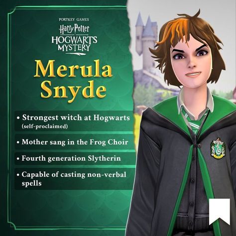 Merula Snyde, Harry Potter Oc, Harry Potter Games, Hp Harry Potter, Harry Potter Houses, Mystery Games, Harry Potter Outfits, Hogwarts Mystery, Harry Potter Collection