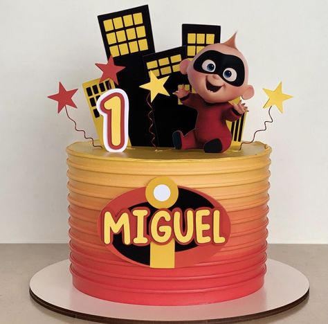 The Incredibles Cake Ideas, Jack Jack Incredibles Party, Incredibles Cake, Incredibles Party, Jack Jack, Jack And Jack, Cake Smash, 3rd Birthday, Cake Topper