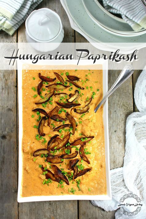 HUNGARIAN PAPRIKASH - Lena's Vegan Living Blog Hungarian Paprikash Vegetarian, Hungarian Paprikash, Athlete Recipes, Vegan Hungarian, Vegan Athlete, Cashew Sour Cream, Vegan Keto Diet, Soy Curls, Sweet Crepes