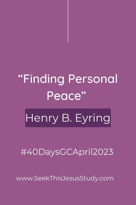 “Finding Personal Peace” by Henry B. Eyring from the April 2023 Conference is highlighted in this blog post. Dive into this insightful post filled with inspiring quotes about Jesus Christ, an uplifting quote to ignite your spirit, an invitation to take action, a promised blessing to seek, and a reflection question to deepen your understanding. Explore the links to music and artwork and find additional resources to delve deeper into this remarkable General Conference talk. Quotes About Jesus, Personal Peace, Henry B Eyring, Relief Society Lessons, Conference Talks, Names Of Christ, Reflection Questions, About Jesus, Scripture Study