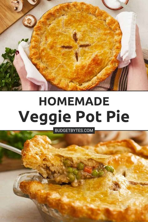 Creamy, savory, hearty, flaky, crispy- this Veggie Pot Pie is All. Of. The. Things! You can even make this veggie pot pie recipe vegan. Gluten Free Pot Pie Recipe, Veggie Pot Pie Recipe, Gluten Free Pot Pie, Gf Entrees, Vegetable Pot Pie, Veggie Pot Pie, Vegetarian Pot Pie, Vegan Pot Pies, Vegetable Pot Pies