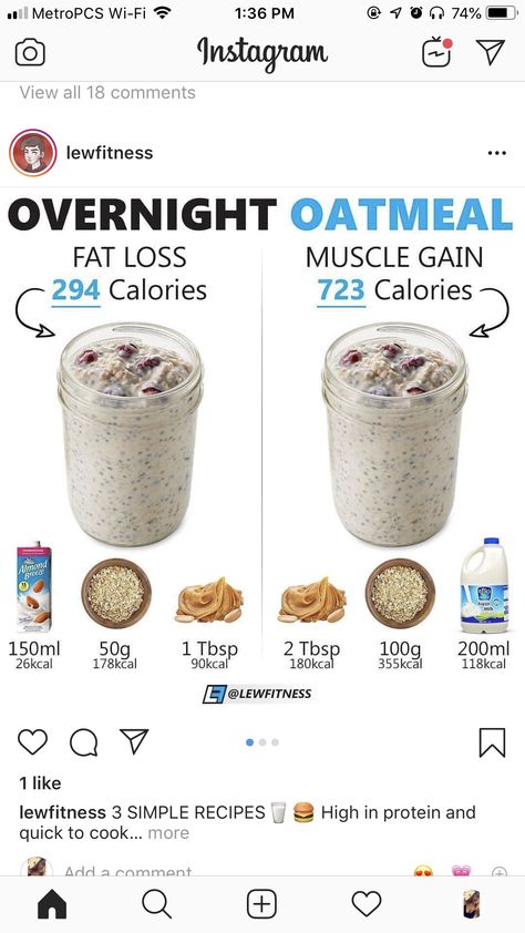 Recipe In A Jar, Overnight Oats Recipe Easy, Healthy Overnight Oats, Makanan Rendah Kalori, Best Overnight Oats Recipe, Healthy Weight Gain Foods, Oat Recipes Healthy, Overnight Oats Recipe Healthy, Overnight Oats Healthy