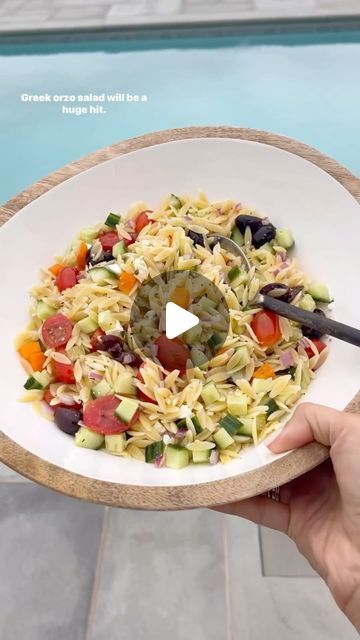 Gina Homolka - Healthy Recipes on Instagram: "Save this Greek Orzo Salad, it’s perfect with anything you’re grilling this summer! Great for Memorial Day weekend! 🙌🏼❤️🤍💙

Comment ✨Greek Orzo✨ to get the recipe 🔗
⠀⠀⠀⠀⠀⠀⠀⠀⠀
See link for the full recipe https://www.skinnytaste.com/greek-orzo-salad/ #skinnytaste #orzo #pastasalad #memorialdayrecipes #feta #vegetarian #healthyrecipes #summerrecipe" Awesome Salads, Gina Homolka, Greek Orzo, Greek Orzo Salad, Salads Recipes, Food Salad, Random Recipes, Dinner For One, Orzo Salad