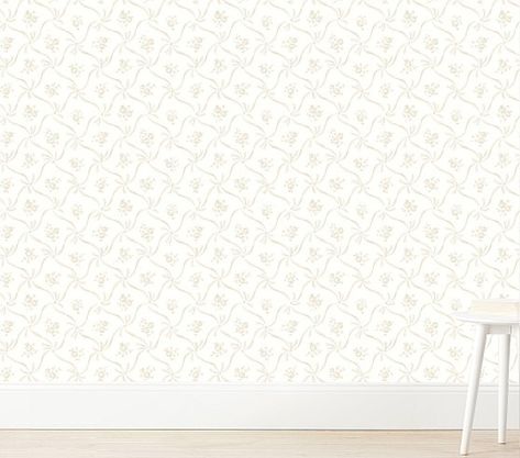 Kids Wallpaper & Kids Wall Decals | Pottery Barn Kids Loveshackfancy Wallpaper, Temporary Wall Decor, Dorm Wishlist, Spelling For Kids, Space Themed Nursery, Bow Wallpaper, Neutral Wallpaper, Kids Pottery, Email Branding