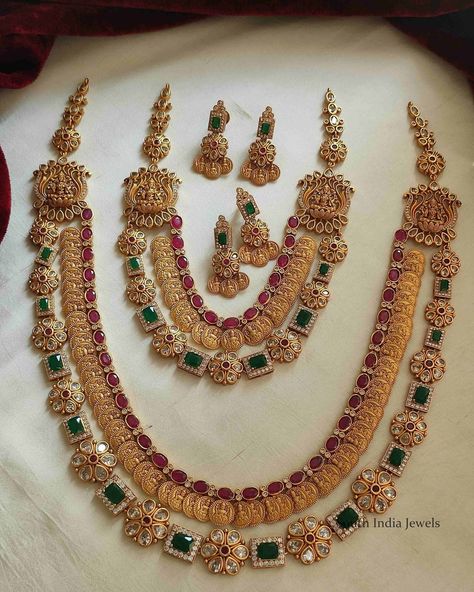 Latest Kasula Haram Designs, Lakshmi Kasula Haram, Kasula Haram, Chandra Haram, Big Bangles, Kasu Haram, Kasu Mala, Indian Brides Jewelry, Indian Wedding Jewelry Sets