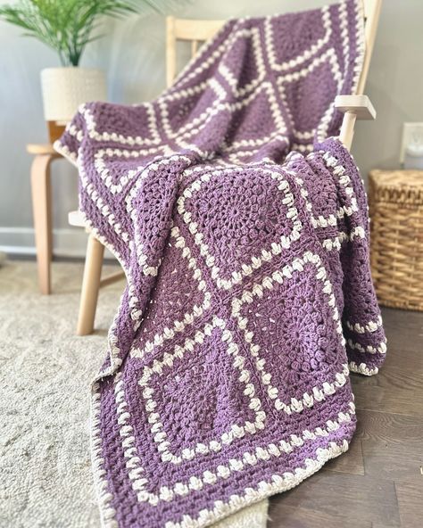 Cherie | This cozy lilac blanket landed on the doorstep of its recipient today- I hope she loves it as much as I loved making it for her! 💜💜💜… | Instagram Purple Crochet Blanket, Lilac Blanket, Lavender Crochet, Purple Crochet, She Loves, Baby Blanket, Crochet Blanket, Love Her, Lilac