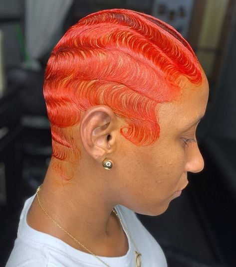 20 Finger Waves Hairstyles for Black Women to Rock – HairstyleCamp Waves On Black Women, Finger Waves Short Hair, Red Hairstyles, Short Dyed Hair, Short Hair Designs, Black Women Short Hairstyles, Finger Wave Hair, Natural Hair Cuts, Short Hair Images