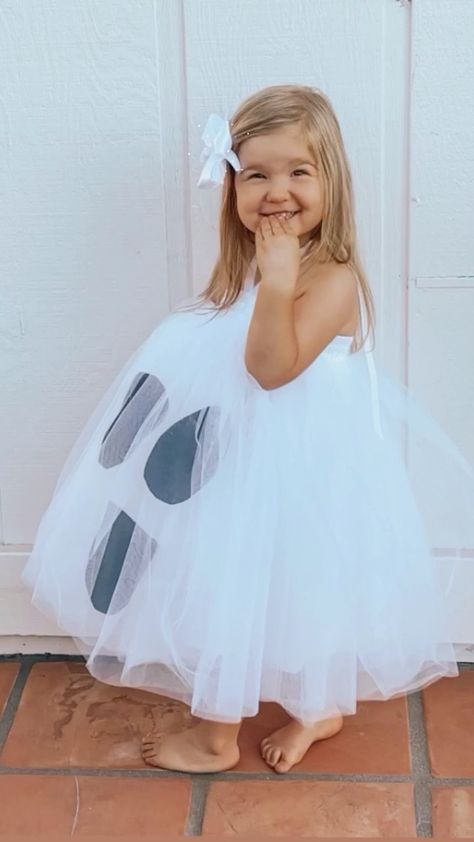 Ballerina Ghost Costume, Ghost Costume For Toddler Girl, Toddler Ghost Costume Girl Diy, Baby Girl Ghost Costume, Toddler Costumes Girl Diy, Tulle Ghost Costume, Little Kid Halloween Costumes Girl Diy, Diy Toddler Ghost Costume Girl, Pink Ghost Costume