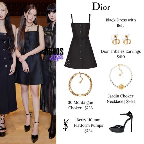 JISOO STYLE ☆ on Instagram: “200626 | Global Press Conference✨ — • Jisoo wears @dior. — © @dispatch_style (dress) & @blackpinkstyles (pumps). — #JISOO #JISOOstyle…” Jisoo Yellow Dress, Dior Dress Casual, Dior Black Dress, Chanel Black Dress, Jisoo Style, Dior Price, Jisoo Dior, Dior Outfit, Penyimpanan Makeup