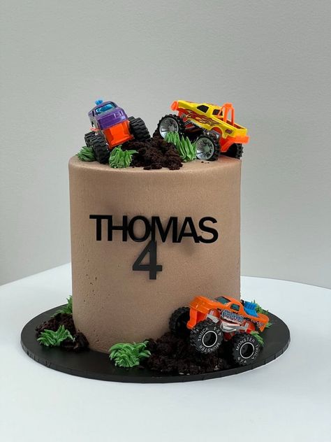 Monster Truck Cake Ideas, Truck Cake Ideas, Monster Truck Birthday Cake, Truck Birthday Cake, Digger Cake, Triple 6, Monster Jam Birthday, Truck Images, Truck Birthday Cakes