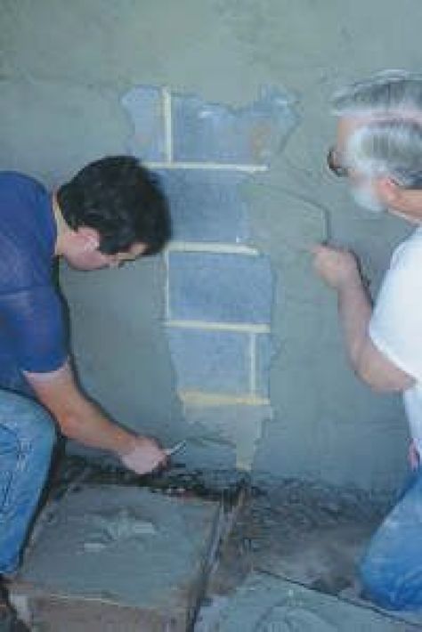 what to do with that ugly concrete block retaining wall... #outdoorwood Cinder Block House, Concrete Block Retaining Wall, Wall Concrete, Outdoor Garage, Wall Repair, Concrete Block Walls, Cinder Block Walls, Concrete Retaining Walls, Cinder Blocks