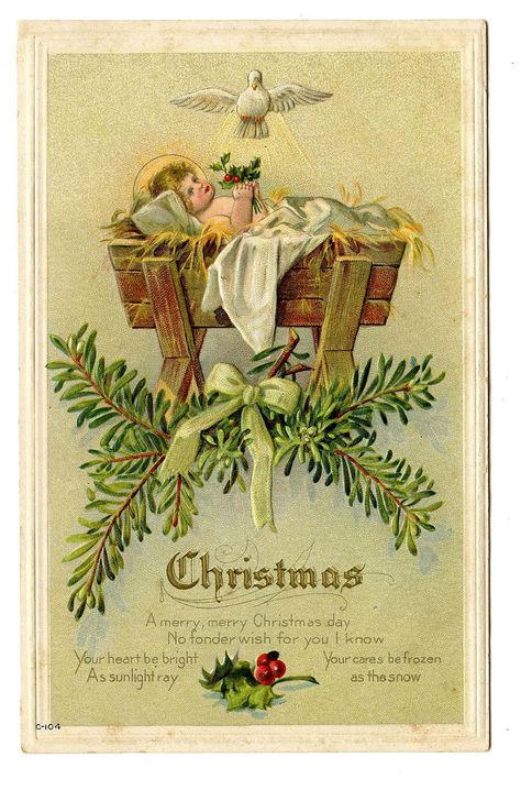 Merry Christmas! 1920s Postcard, Christmas Nativity Images, Štědrý Den, Christmas Borders, Images Noêl Vintages, Vintage Christmas Images, Graphics Fairy, Christmas Graphics, Have Inspiration