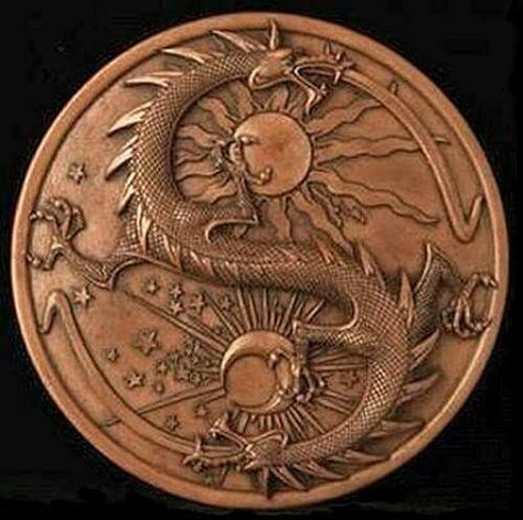 Yin yang Celtic Gods, Moon Symbols, Celtic Goddess, Dragon Wall, Norse Pagan, Double Dragon, Year Of The Dragon, Ying Yang, Wood Plaques