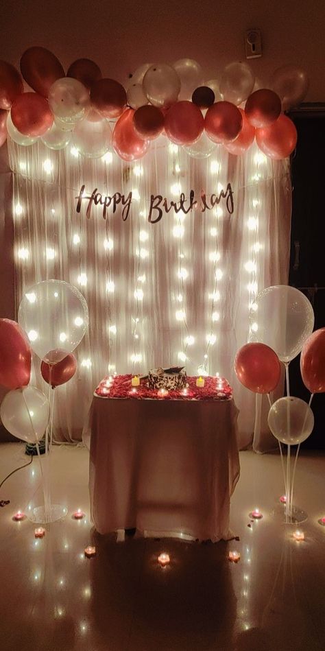 Simple Birthday Room Decorations, Grey Birthday Party Decorations, Birthday Decoration Ideas At Home Simple, Birthday Decors, Cutesy Outfit, Romantic Room Decoration, Surprise Birthday Decorations, 20 Birthday Cake, Birthday Decorations At Home