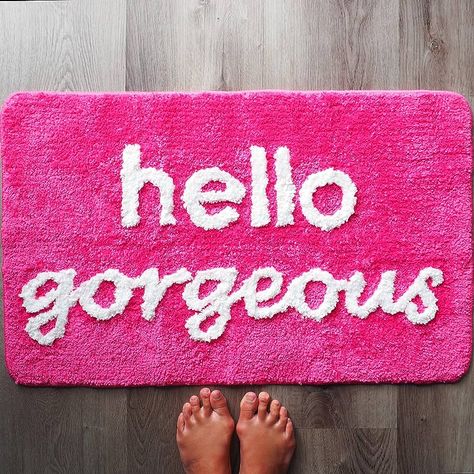 Hot Pink Bathroom, Pink Bathroom Rugs, Colorful Bath Mat, Fun Bathroom Decor, Fun Bathroom, Cute Bath Mats, Dark Magenta, Gorgeous Bathroom, Girls Bathroom