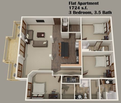 3 Bedroom Apt Floor Plans, 3 Bedroom Flat Floor Plans, Flat Plan 3 Bedroom, Bloxburg Flat Layout, Apartment Layout 3 Bedroom, 3 Bedroom Apartment Layout, 3 Bedroom Apartment Floor Plan, Loft Apartment Layout, Small Apartment Floor Plans