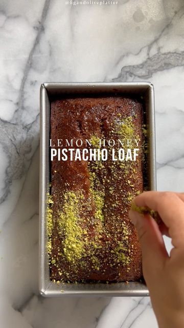 Pistachio Loaf, Lemon Topping, Olive Platter, Honey Pistachio, Raw Pistachios, Lemon Honey, Love Simple, All Purpose Flour, Unsalted Butter