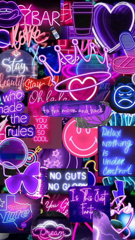 #neon #neonsigns #purple #purpleaesthetic #pink #pinkaesthetic #blue #blueaesthetic Brown Aesthetic Wallpaper, Purple Galaxy Wallpaper, Black And Purple Wallpaper, Preppy Wallpapers, Pink Glitter Wallpaper, Trippy Iphone Wallpaper, Vaporwave Wallpaper, Girl Wallpapers, Iphone Wallpaper Classy