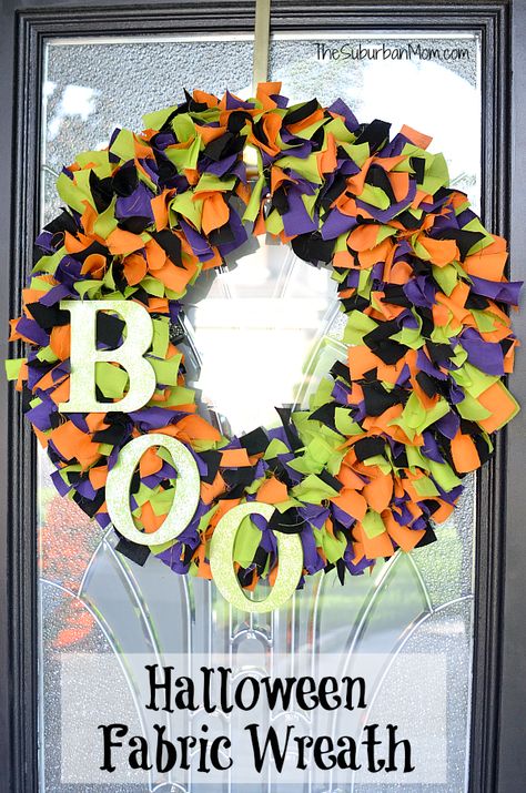 Halloween Fabric Wreath, Diy Kids Desk, Suburban Mom, Easy Wreaths, Diy Halloween Wreath, Chiropractic Wellness, Wire Wreath Frame, Halloween Wreaths, Fabric Wreath