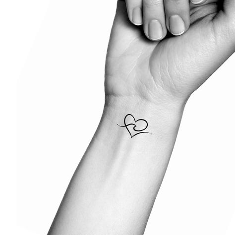 Wave Heart Temporary Tattoo - Etsy Australia Arrow Wave Tattoo, Wave In Heart Tattoo, Wave Heartbeat Tattoo, Finger Tattoos Wave, Matching Wave Tattoos, Ankle Wave Tattoo, Heart Wave Tattoo, Wave Heart Tattoo, Wave Tattoo Simple