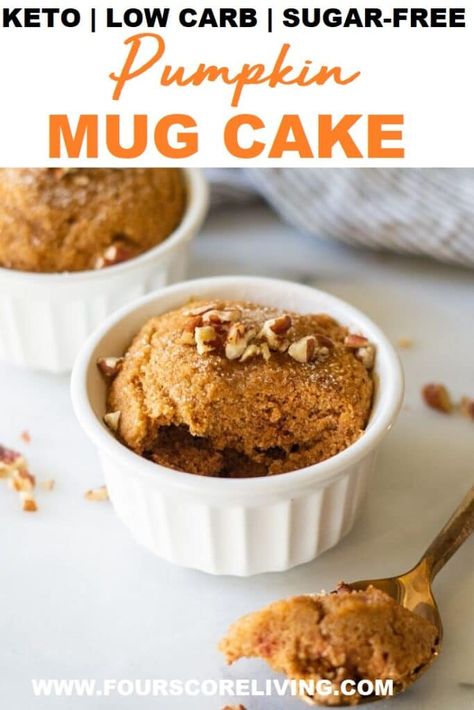 Pumpkin Mug Cake Recipe, Pumpkin Mug Cake, Mug Cake Recipe, Keto Mug Cake, Keto Pumpkin, Pumpkin Mug, Low Carb Cheesecake, Mug Recipes, Free Keto Recipes