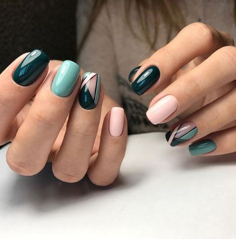 Creative Nails with the Acrylic Nail Kit. #nails #nailsart #nailpolish #hands #fashion #style #women #womensfashion #nicestyles Ongles Gel Violet, Highlight Colors, Geometric Nail, Best Nail Art Designs, Super Nails, Gel Nail Design, Nail Swag, Nails Polish, Short Nail Designs