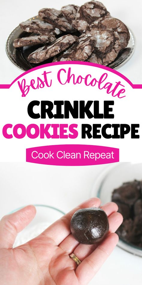 Are you looking for a cookie recipe that tastes great, without a lot of work? If so, these crinkle cookies are going to be your new go-to recipe. Best Chocolate Crinkle Cookies, Vegetarian Chocolate Cake, Chocolate Crinkle Cookies Recipe, Crinkle Cookies Recipe, Chocolate Crinkle, Chocolate Crinkle Cookies, Chocolate Crinkles, Frozen Chocolate, Clean Cooking