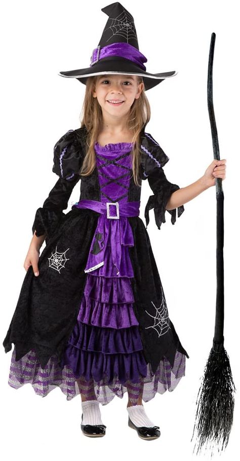 Toddler Witch Costumes, Fairytale Witch, Cute Witch Costume, Toddler Costumes Girl, Witch Costumes, Cute Witch, Witch Dress, Diy Kostüm, Witch Halloween Costume