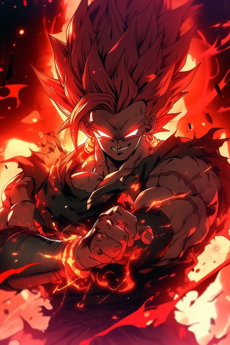 Goku Red Hair, Goku Photo, Goku Rage, Red Goku, Dragon Ball Aesthetic, Goku Red, Wallpapers Dragon, Goku Super Saiyan God, Goku Blue