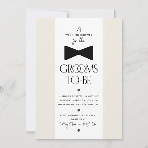 Grooms To-Be Gay Wedding Shower Invitation Lgbtq Wedding Two Grooms, Gay Wedding Invitations, Gay Wedding Card, Wedding Shower Invitation, Party Hardy, Wedding Shower Invitations, Gay Wedding, Wedding Mood Board, Wedding Mood