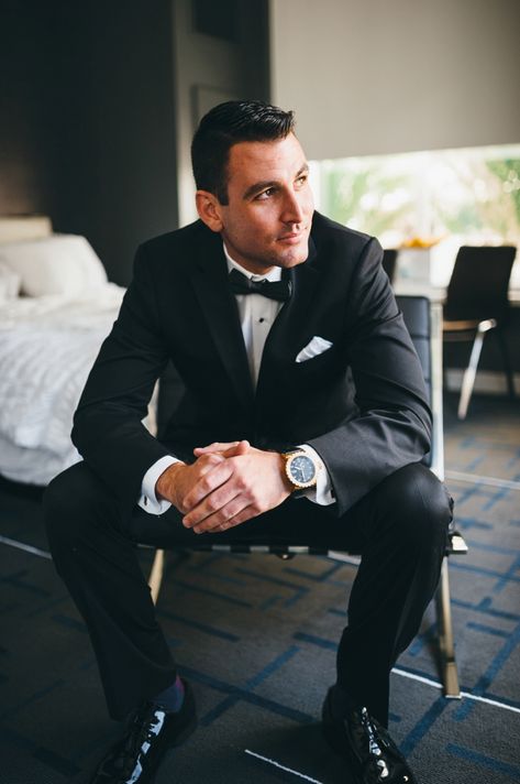 A Black & Gold 1920s Inspired Wedding via TheELD.com Thornwood Castle, White Jeans For Men, 1920s Inspired Wedding, White Tuxedo Wedding, Mens Tux, White Tux, Hedy Lamarr, Black And White Tuxedo, Great Gatsby Wedding