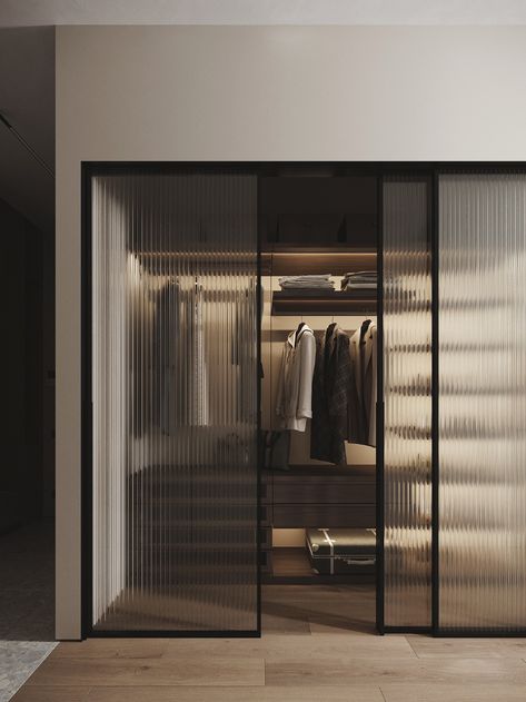 Vstupná Hala, Storage Wardrobe, Glass Closet, Clothes Wardrobe, Wardrobe Door Designs, Closet Design Layout, Luxury Closets Design, Wardrobe Interior Design, Wardrobe Room