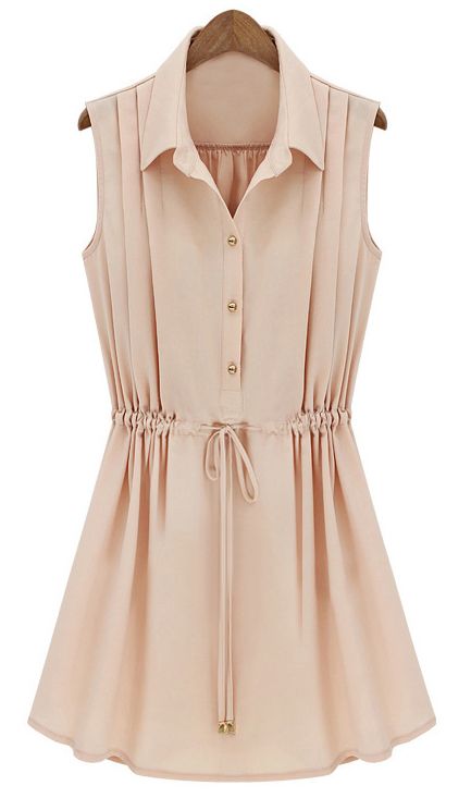 Beige Shirt Dress, Chiffon Shirt Dress, Pink Pleated Dress, Sleeveless Chiffon Dress, Pink Sleeveless Dress, Sleeveless Shirt Dress, Long Shirt Dress, Chiffon Shirt, Looks Style