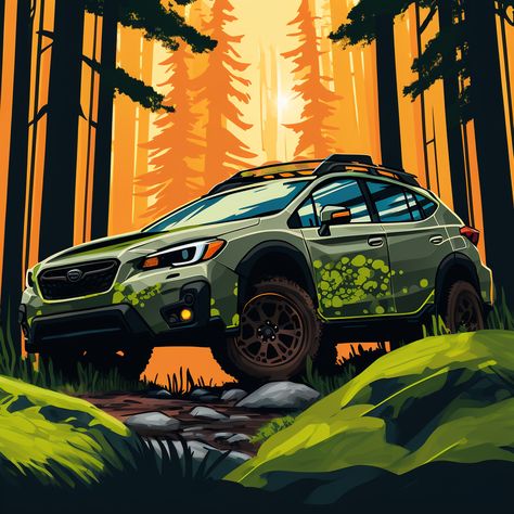 Subaru Crosstrek Blue Subaru Crosstrek, Subaru Crosstrek Aesthetic, Subaru Offroad, Forester Xt, Subaru Forester Xt, Adventure Car, Alpine Green, Subaru Crosstrek, Car Drawings