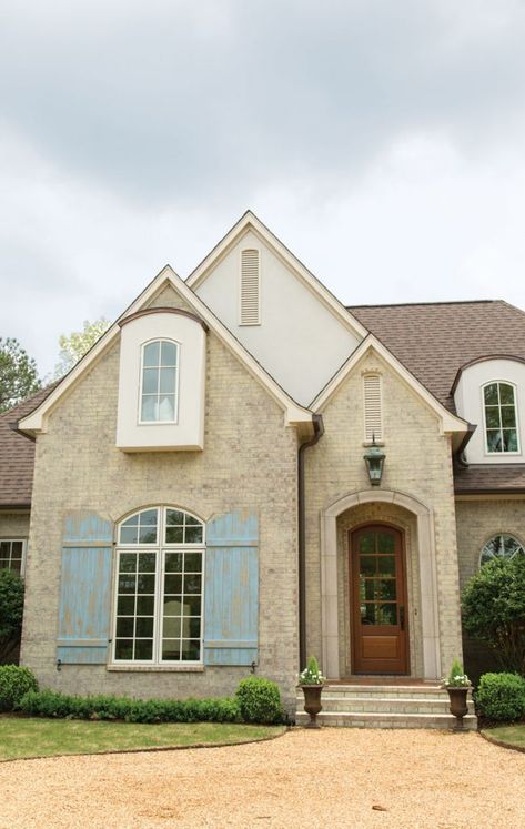 French Country Charm Down South - Cottage Journal French Country Exterior, French Country Rug, Home Exterior Design, Southern Cottage, French Exterior, French Country Bedrooms, French Country Kitchens, French Country Design, French Country Kitchen