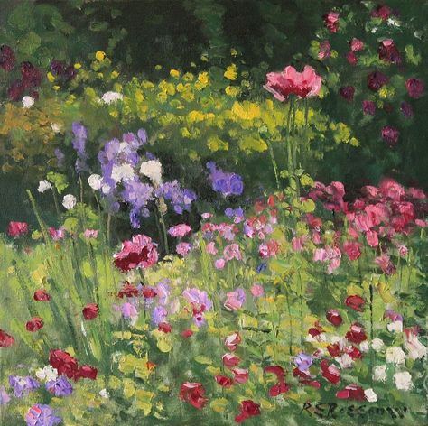 Roelof Rossouw, Kunst Inspo, Spring Painting, Garden Painting, Impressionism Art, Impressionist Art, Impressionist Paintings, 그림 그리기, Pretty Art