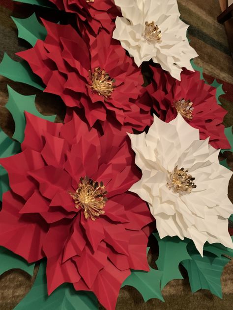 Poinsettia Crepe Paper Flowers, Pointsetta Paper Flower, Giant Poinsettia Paper Flowers, Paper Flower Christmas Poinsetia, Plush Poinsettia Specialty Paper, Red White Christmas, Christmas Parade, Poinsettia, White Christmas