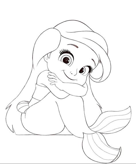 Ariel Bebe, Ariel Coloring Pages, Ariel Drawing, Tema Disney, Disney Princess Coloring Pages, Ariel Disney, Mermaid Drawings, Mermaid Coloring Pages, Princess Coloring Pages