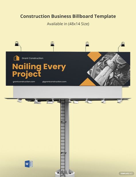 Billboard Ideas, Billboard Template, Construction Nails, Social Media Branding Design, Media Branding, Construction Firm, Billboard Design, Construction Business, Road Construction